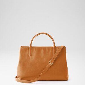 Mark & Graham Caroline Leather Tote Bag Crossbody Strap Work Bag